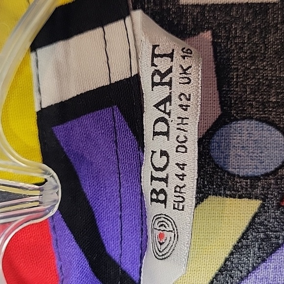 BIG DART colorful retro 80s 90s button front collared shirt - Picture 3 of 7